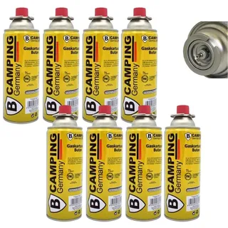 Gaskartusche Gas-Kartuschen - 8X Butangas-Flaschen & 1x Feuerzeug von Vani - für Unkrautvernichter & Flammbierer für Camping Gas-Kocher & Gasherd - je 227g Butan-Gas