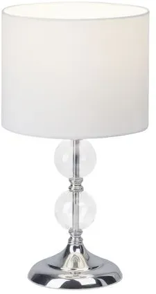 Brilliant Tischleuchte Rom chrom weiß Glas Textil E27 max. 60W