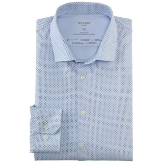 Olymp Businesshemd »No. Six 24/Seven super slim«, mit Minimalprint OLYMP bleu