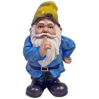 colourliving Gartenzwerg Dekofigur Heino Gartenfigur lustige Gartendeko Wichtel Gnom, (1 St), das perfekte Geschenk für Gartenfreunde blau|bunt|grün|schwarz