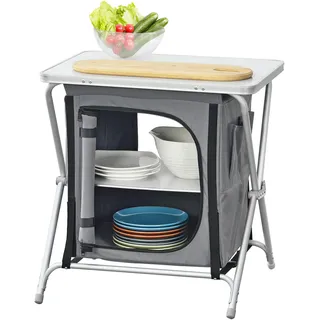 [en.casa] Campingschrank Tullinge Dunkelgrau