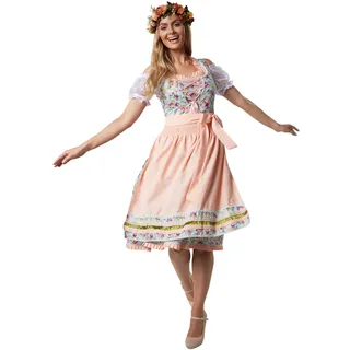 dressforfun 900584 Midi-Dirndl, Farbenprächtiges, halblanges Dirndl mit Blumenmuster - Diverse Größen - (S| Nr. 302900) - S