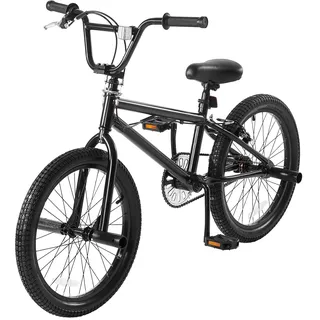 Vevor BMX Fahrrad Freestyle BMX 50,8 cm Rad mit 4 Pegs Fahrräder für Anfänger & Fortgeschrittene, 100 kg belastbare BMX-Fahrräder aus Aluminiumlegierung für Teenager Erwachsene Männer Frauen Schwarz