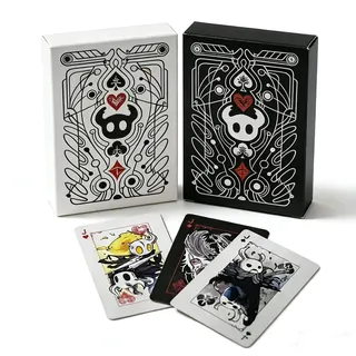 LongGenius Hollow Knight Inspired Playing Cards, Black & White Poker Deck, Deck 54 Poker Size Cards, Indie Game Gothic Poker Set