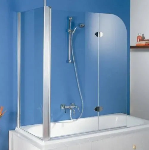 HSK Exklusiv Seitenwand zu Badewannenaufsatz, Größe: 75 x 140 cm, Anschlag links, 416075-L-SO-50edelglas, Duschkabine: Sonderfarben: ESG klar mit Edelglas