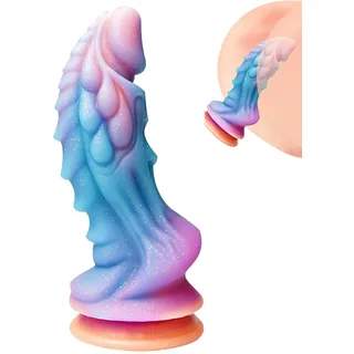 KucooN Neu leuchtender Dragon Dildo mit Saugnapf,XXL Alien Fantasy Anal Dildo Silikon Weiches Dildo Monster Dildo Sex Spielzeug für die Frau Männer Analdildos Herren Erotische Sexspielzeuge