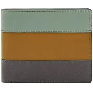 Fossil Leder Kartenetui Everett Bifold Card Case Sage braun grün - Braun/Grün/Grau