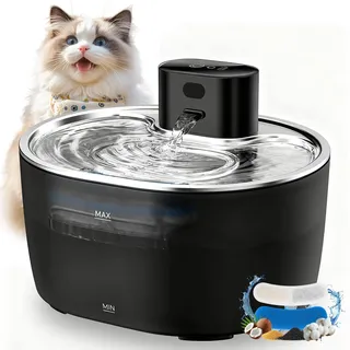 Katzenbrunnen Kabellos Trinkbrunnen für Katze: Katzenbrunnen für Katzen - 3.6L Katzen Trinkbrunnen mit Bewegungsmelder- 5000mAh Akkukapazität, Katze Wasserbrunnen mit Leise Wasserpumpe-BPA Frei