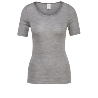 CALIDA True Confidence Satinbandeinfassung, Rundhalsausschnitt, Kurzarm, grau