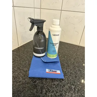 Bundle, 3er Set: 1 x proWin Cleanergy mint 500ml, 1 x Sprühflasche Duo Cleanergy 500ml und 1 x K7plus Microfasertuch
