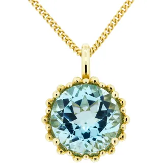 Orolino Halskette Gold 585 mit Topas blau (beh.) 11,5mm rund