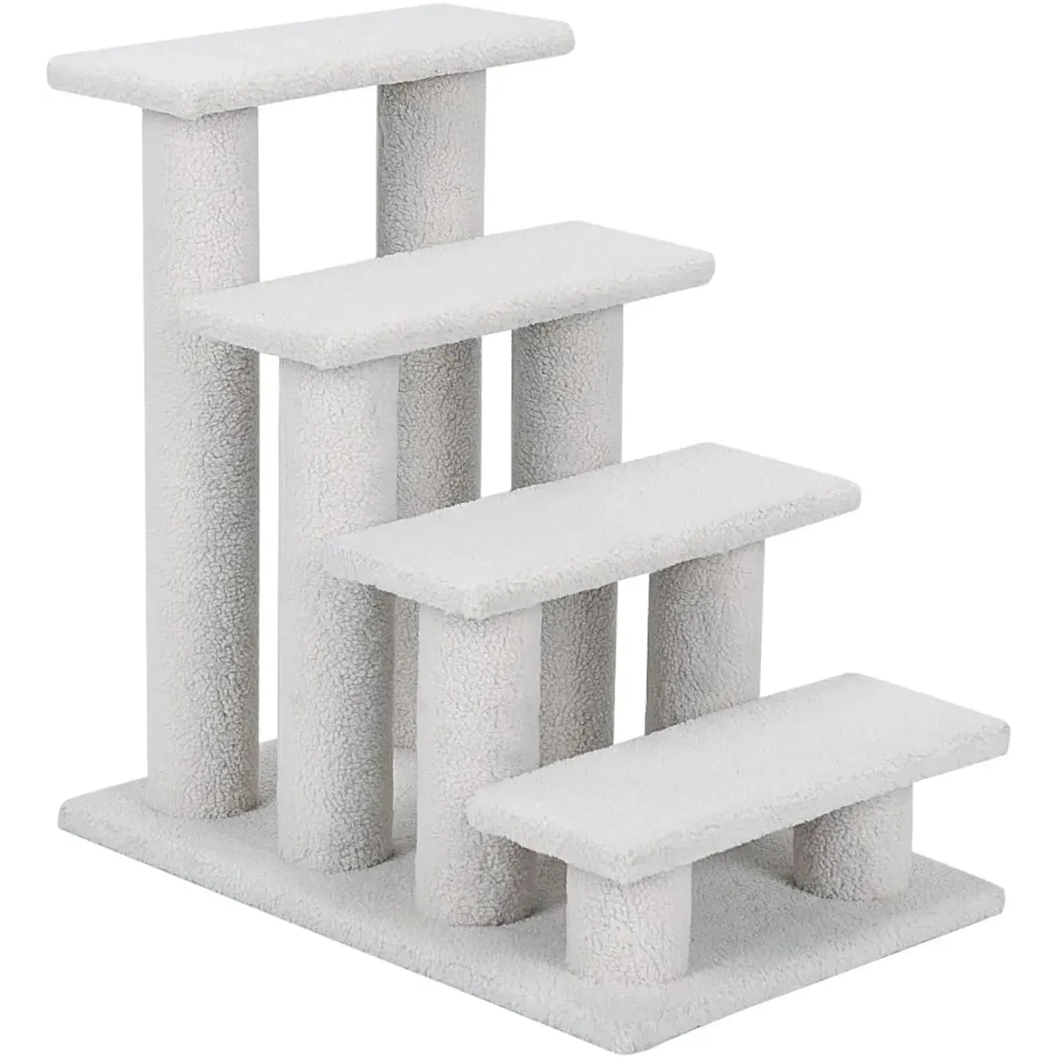 Costway Tiertreppe Katzentreppe 4 Stufen Haustiertreppe Beige