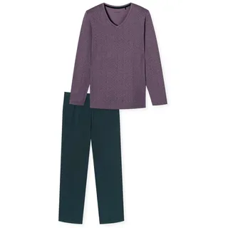 SCHIESSER Damen Schlafanzug Lang Baumwolle-Nightwear Pyjamaset, Malve_181986, 42