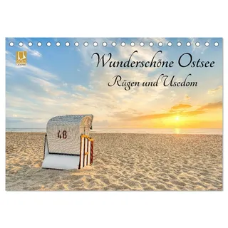 Calvendo Wunderschöne Ostsee Rügen und Usedom (Tischkalender 2026 DIN A5 quer), CALVENDO Monatskalender: Lassen Sie sich verzaubern von der einzigartigen Schönheit der beiden Ostseeinseln. (CALVENDO Natur)