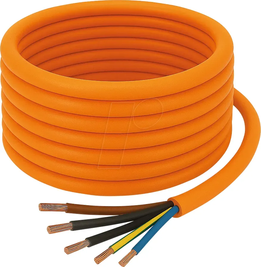H07BQ F525 50M - PUR-Leitung H07BQ-F, 5 x 2,5 mm, 50 m, orange