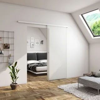 800x2250mm Schiebetür Glastür - Weiß