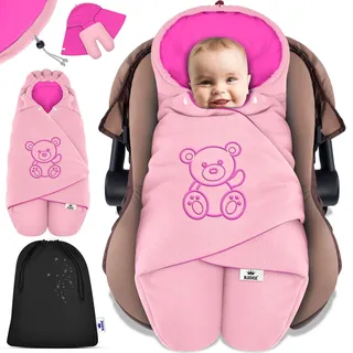 Kidiz KIDIZ® Baby Einschlagdecke Babyschale Winter Herbst Babydecke mit Kapuze & Tasche Universal Fußsack kompatibel mit Maxi-Cosi, Römer, Buggy, Kinderwagen & Autositz isolierend gegen Wind, Nässe & Kälte