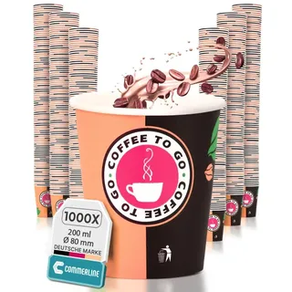 Commerline Kaffeebecher To Go Pappe – 1000 Stück, 100 ml (4 oz) | Einweg-Pappbecher für Kaffee & Tee | Einwegbecher zum Mitnehmen | Papierbecher Für Heiß- & Kaltgetränke | Kaffeetasse