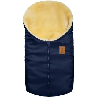 Heitmann-Felle Fußsack HEITMANN FELLE "Eisbärchen - Kleiner Lammfell Winterfußsack - Premium Qualität", Kinder, blau (marine), Polyester, Fußsäcke Fußsack, mit echtem Lammfell, für Tragschalen, Kinderwagen u.v.m