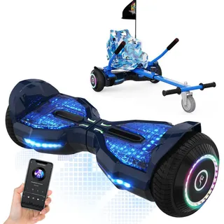 Hoverboards 6,5 Zoll mit Sitz, Bluetooth App, 3 Lichter - EV2 Blau blau 6,5"