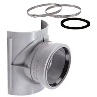 AIRFIT Sattel-Abzweig DN 75 x 50 inkl. zwei Edelstahl-Befestigungsschellen, Airfit HT Rohr Abzweig Stück T-Stück