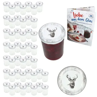 Mambocat 50er Set Sturzglas 435ml Einmachglas + TO-Deckel 82 Alois Hirsch + Heft