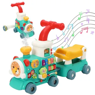 Maycoly Lauflernhilfe für Kinder,Zug Spielzeug 5-in-1,Dampfzug-Wanderer mit Licht und Musik zum Reiten, Krabbeln, Ziehen, Schieben und Spielen, Lernen für Babys ab 6 Monaten