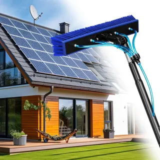 Raydyn Fensterreinigung Waschbürste photovoltaikanlagen Reinigungsset fensterputzer Set terrassenüberdachung, PV und Fenstern reinigungsbürste, autowaschbürste(inklusive Seifenspender) (8 Meter)