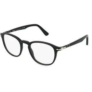 Persol 0PO3143V Herren-Brille inkl. Gläser Vollrand Eckig Acetat-Gestell 49mm/21mm/145mm, schwarz