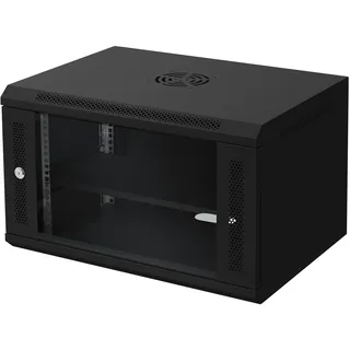 ECD Germany Netzwerkschrank 6 HE Serverschrank 19 Zoll Schwarz 60x37cm