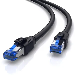 Primewire Patchkabel CAT 8 mit Baumwollummantelung - Gigabit Ethernet lan Kabel - 40 Gbit/s S/FTP pimf Schirmung - 0,5m