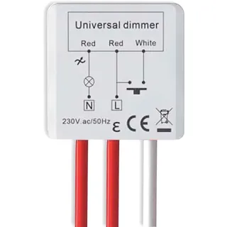 ISOLED Universal-Push Mini-Dimmer für dimmbare 230V Leuchten/Trafos, 250VA