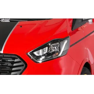 RDX Racedesign Scheinwerferblenden kompatibel mit Ford Transit Custom & Tourneo Custom Facelift 2018-2023 (ABS), Unlackiert
