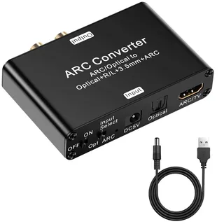 HDMI ARC Adapter 3.5mm 192Hz Profi-Dekodierkraft ARC Audio Extraktor Koaxiale RCA Analog zu Digital Audio Konverter DAC Audio Wandler Analog To Digital für TV Kopfhörer Soundbar Verstärker