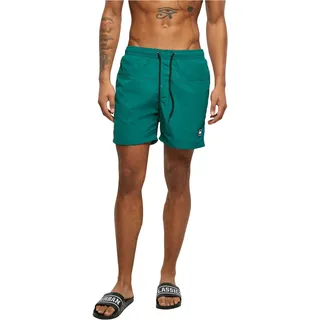 URBAN CLASSICS Men's Block Swim Shorts Badehose, Green, XS