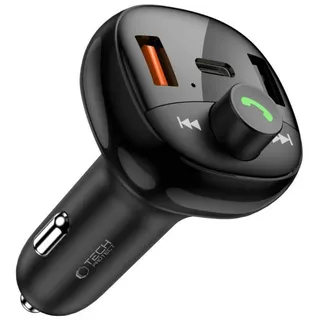 techprotect Tech-Protect CC06 3-Port PD72W Autoladegerät mit Sender – Schwarz