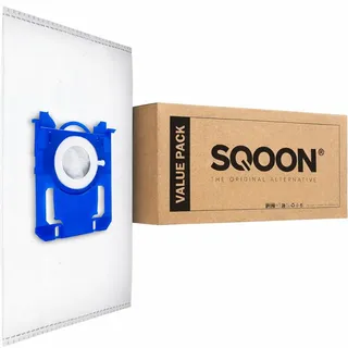 SQOON® Staubsaugerbeutel 10 Stück passend für AEG VX4 / VX6 / VX7, Philips & Electrolux Standard Bag 3-D,Mit Neuer Anschluss-TechnologiE, Ersatz-Staubbeutel, hohe Filtration für optimale Staubaufnahme