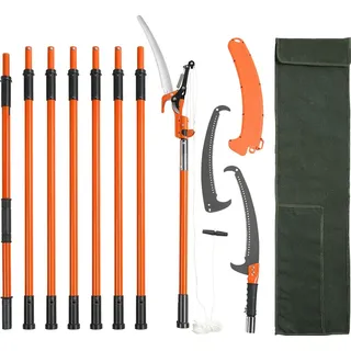 Vevor Manuelle Stangensäge, 2,2–8,2 m ausziehbare Baumschere, scharfe Stahlklinge und Schere, hohe Äste, Astschneider mit leichten 8 Fiberglasg...