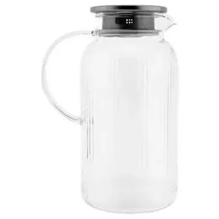 "Glaskaraffe \"Freya Caraffa\" aus hochwertigem Borosilikatglas mit Deckel - 1800ml"