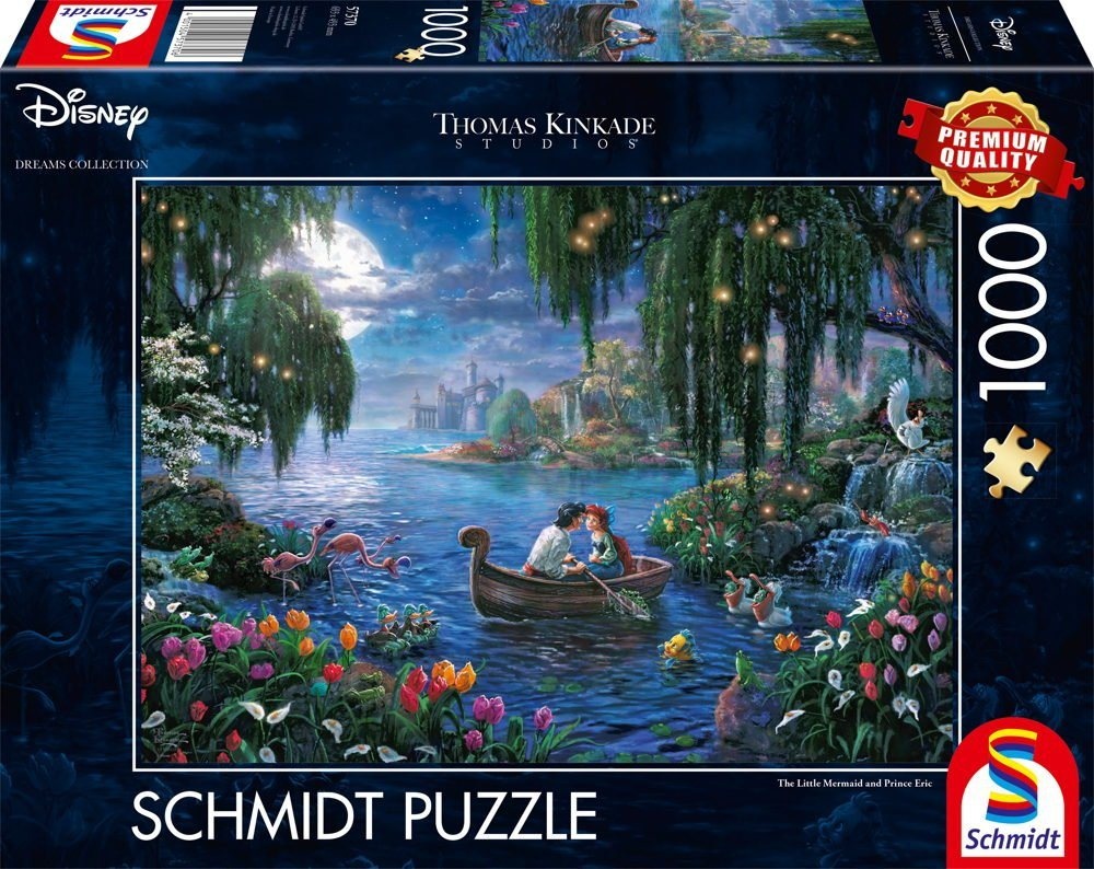 Schmidt Spiele Puzzle Thomas Kinkade Disney The Little Mermaid and Prince Eric 57370, 1000 Puzzleteile
