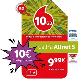 Vodafone Vodafone Prepaid CallYa S, 25 GB, 10 EUR Start Prepaidkarte rot