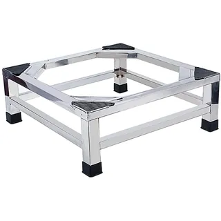 Wachmaschinen-Untergestell Edelstahl Maschinen Sockel für Kühlschrank Trockner Höhe 15cm/20cm Kühlschrankständer Möbelträger für Gefrierwürfel Klima Anlage Geschirrspüler (H:15cm,60 * 50cm)