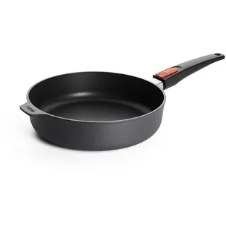 Hochrandpfanne Ø 26 cm, 7 cm hoch, mit abnehmbarem Stiel - Geeignet für alle Herdarten, Aluminiumguss, Antihaft-Versiegelung, backofenfest, anthrazit