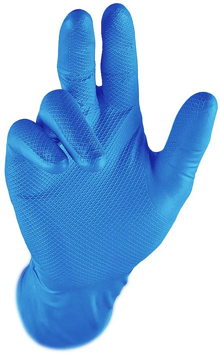50 Stk. Grippaz 306DB Nitrilhandschuhe EN ISO 374 blau, Größe: L