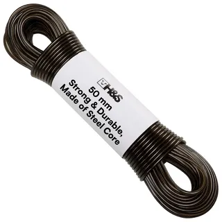 H&S Wäscheleine extra stark mit Stahlseil - Wäscheseil stabile Wäscheleine 50m lang - Wäsche Leine mit Stahlkern - Wäscheschnur 4mm stark - Drahtseil Outdoor - Wäscheleine Balkon