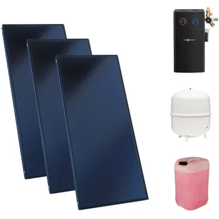 Viessmann Flachkollektor Solar-Paket Vitosol 200-FM SV2F 6,9 m2 mit Solarmodul Divicon PS10 SM1A und Ausdehnungsgefäß 40L