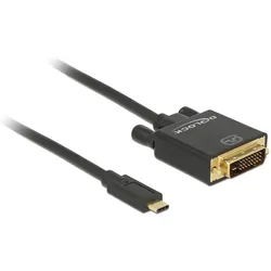 Delock USB Typ C — DVI (3 m), Videokabel, Schwarz