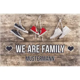 Manutextur Fußmatte mit Namen - Motiv WE Are Family - viele Motive - Schmutzfangmatte personalisiert - Größe 50x80 cm - persönliches & individuelles Geschenk