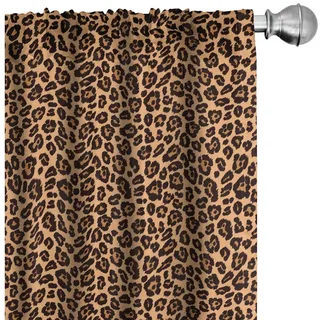 Abakuhaus Gardine Vorhang für Wohnzimmer Schlafzimmer Dekor, Microfaser, Leopard-Druck Orange Exotische Afrikanische orange|schwarz 150 cm x 175 cm