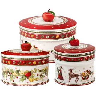 Villeroy & Boch Keksdose mehrfarbig rund 11 cm I 14 cm I 17 cm 1,3 l 3-teiliges Set